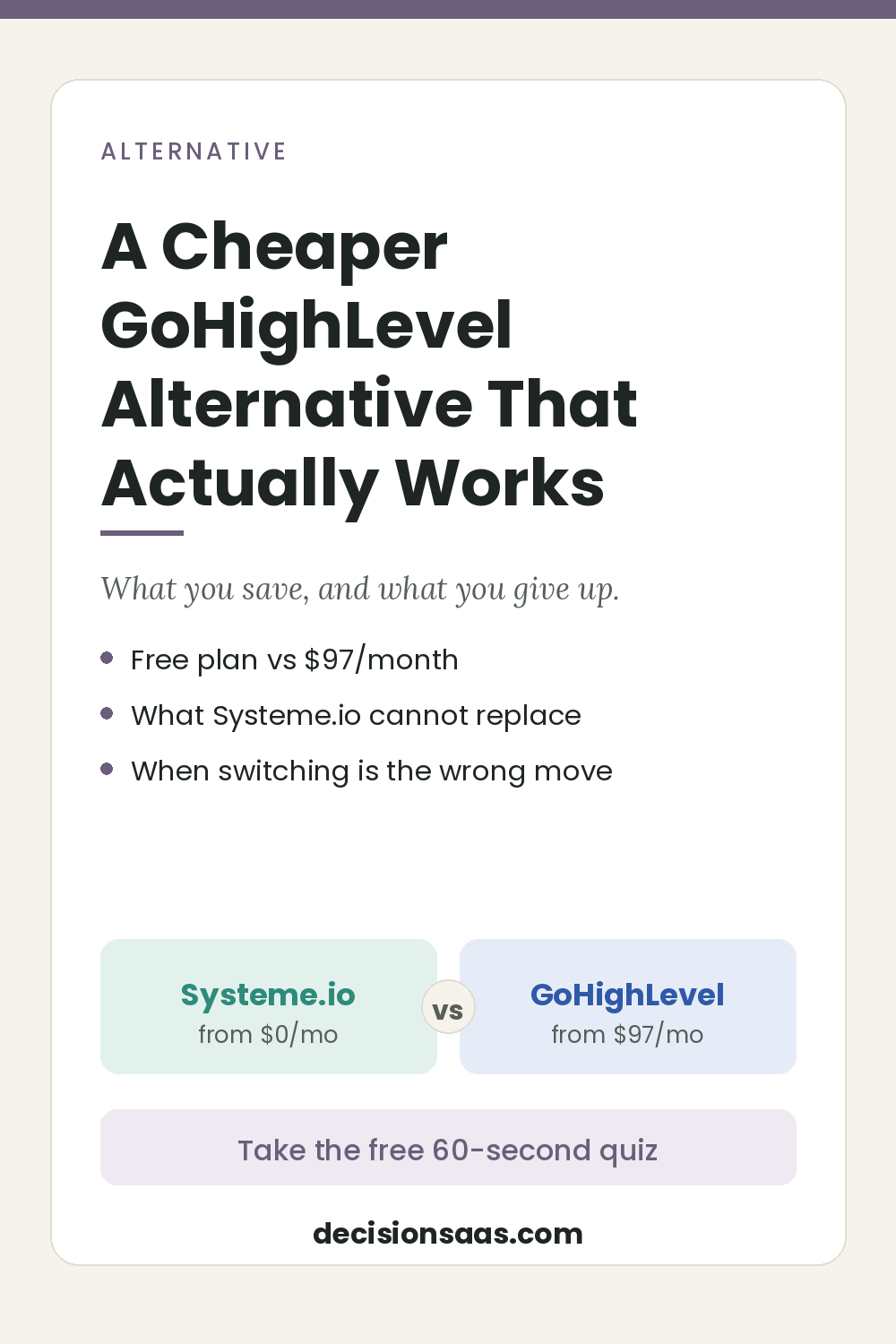 A Cheaper GoHighLevel Alternative That Actually Works — DecisionSaaS
