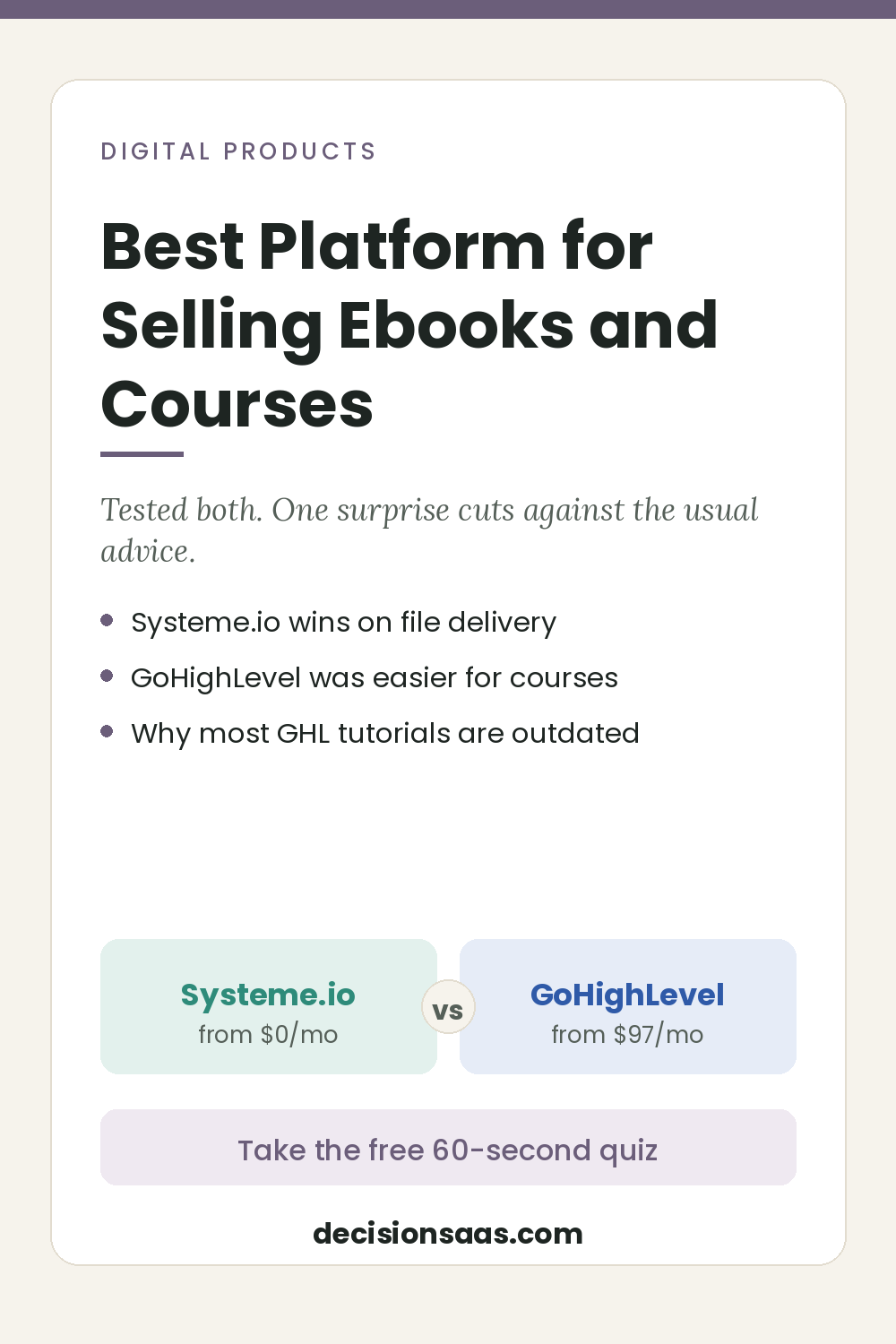 Best Platform for Selling Ebooks and Courses — DecisionSaaS